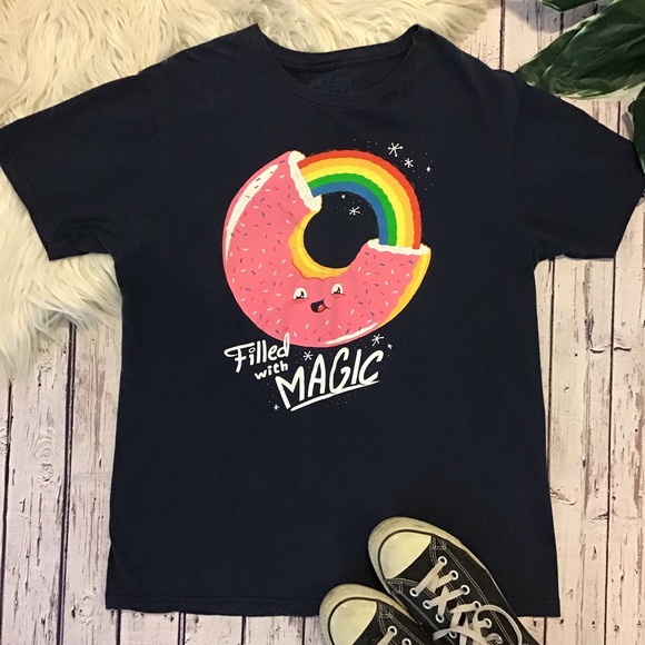 Black Matter Tshirt Donut Rainbow 
